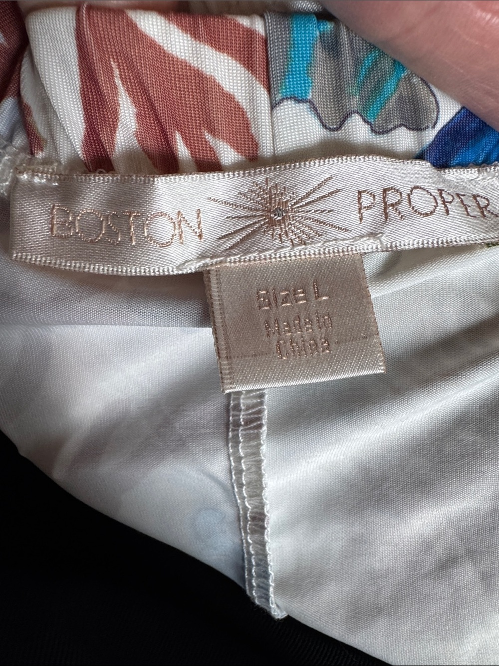 Boston Proper Cream Maxi Dress with Blue Coral sea shell Print - Picture 10 of 10
